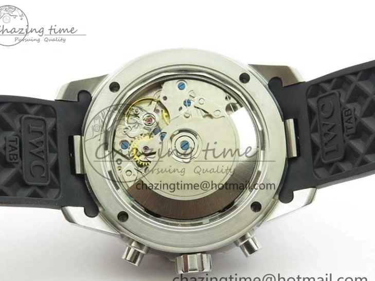 MIROTIME 0216 Aquatimer Chrono IW376702 SS BLS 1:1 Best Edition Black Dial on Black Rubber Strap A WellDesigned 7105